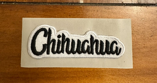 Black Chihuahua Embroidered Hat Patch
