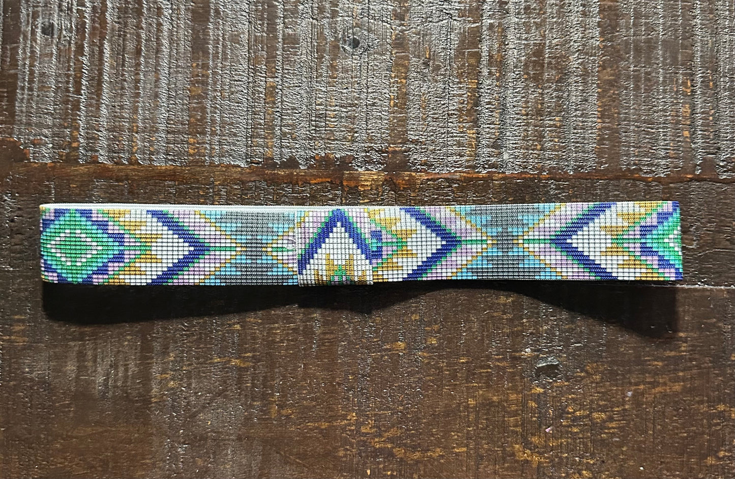 Blue, Green and Lilac Elastic Hat Band