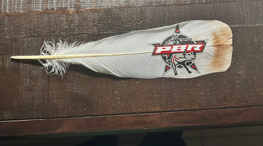 Bull Riding Custom Feather (14x3.5)
