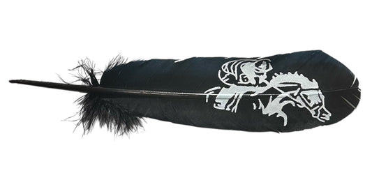 Black Race Horse Custom Feather