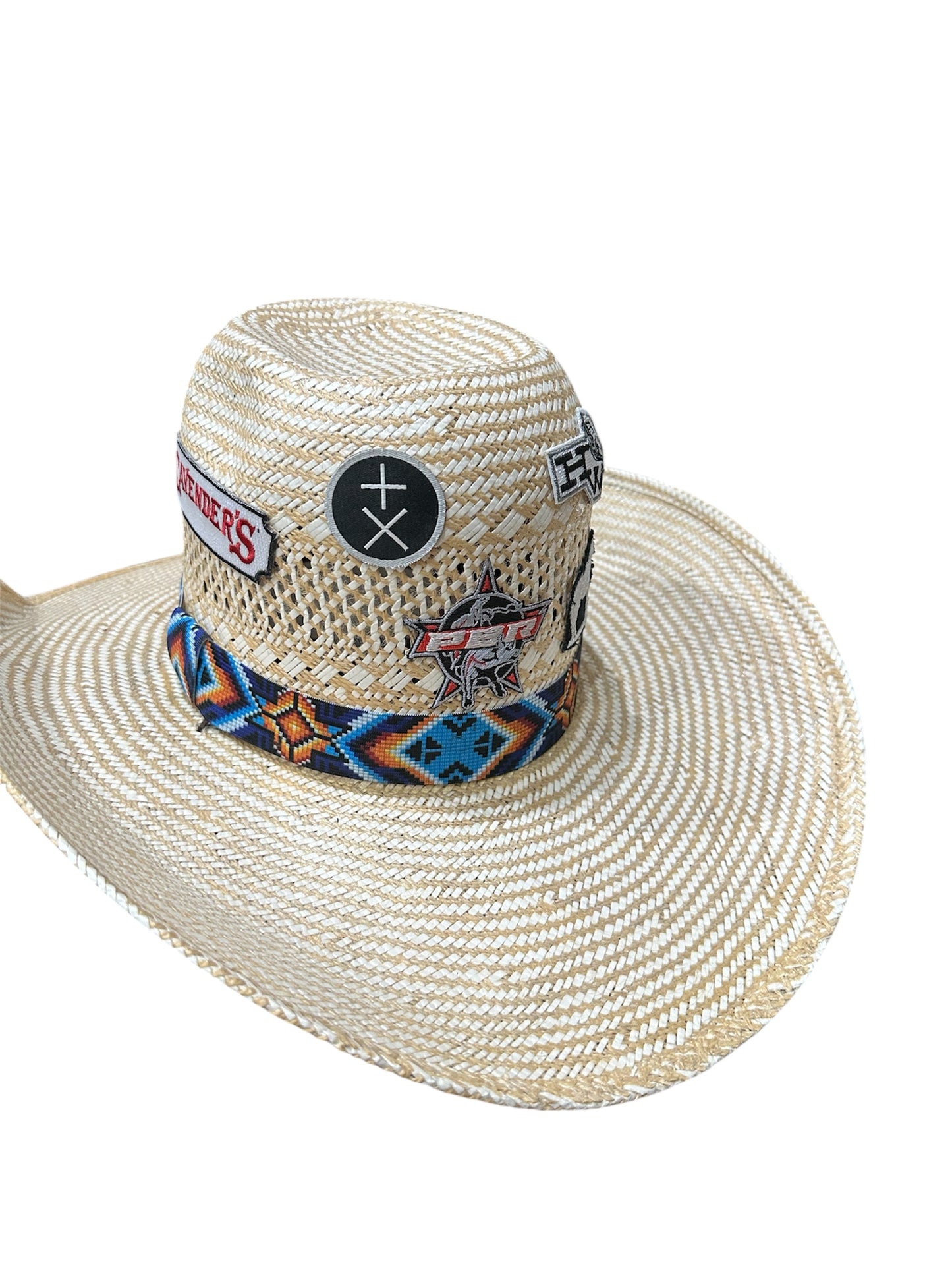 Blue, Turquoise and Orange Elastic Hat Band