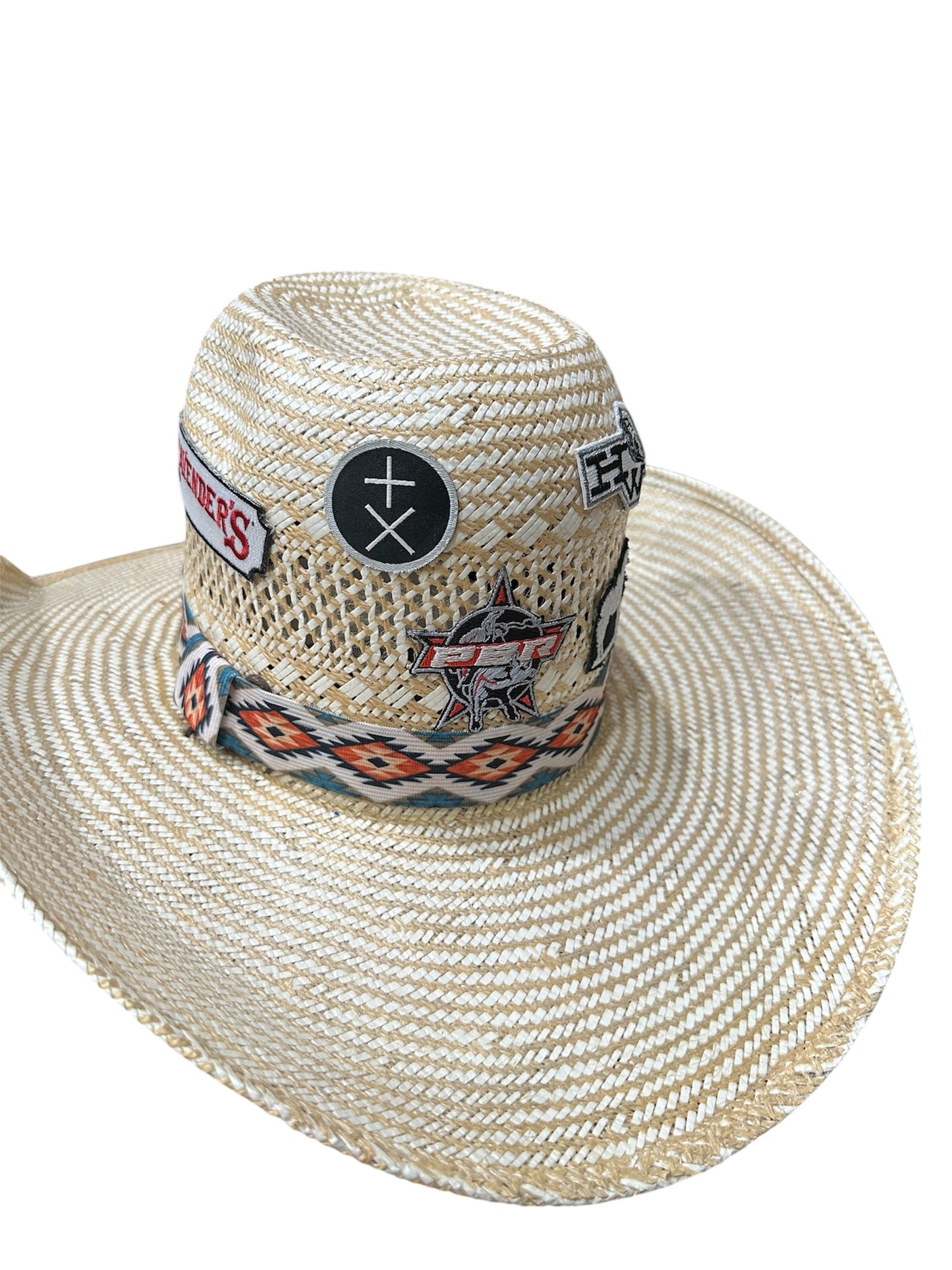Navy Blue and Orange Elastic Hat Band