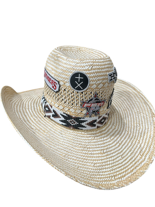 Black, White and Brown Elastic Hat Band