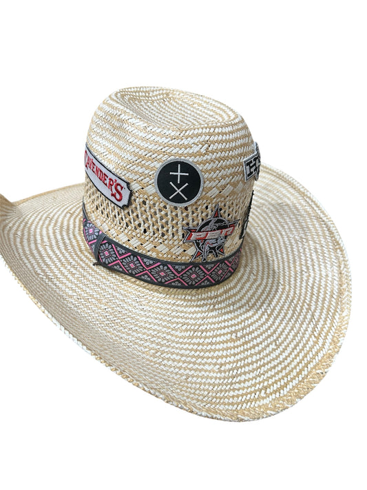 Pink and Gray Elastic Hat Band