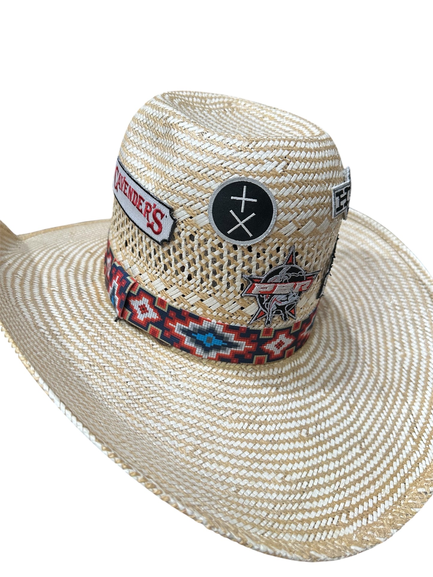 Navy, Red and Turquoise Elastic Hat Band
