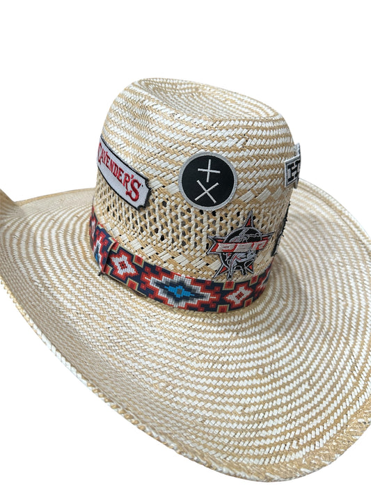 Navy, Red and Turquoise Elastic Hat Band