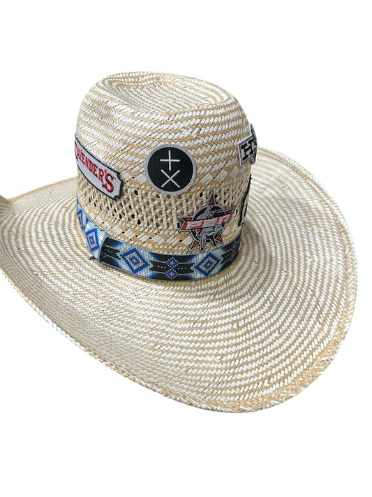 Royal Blue, Black and White Elastic Hat Band