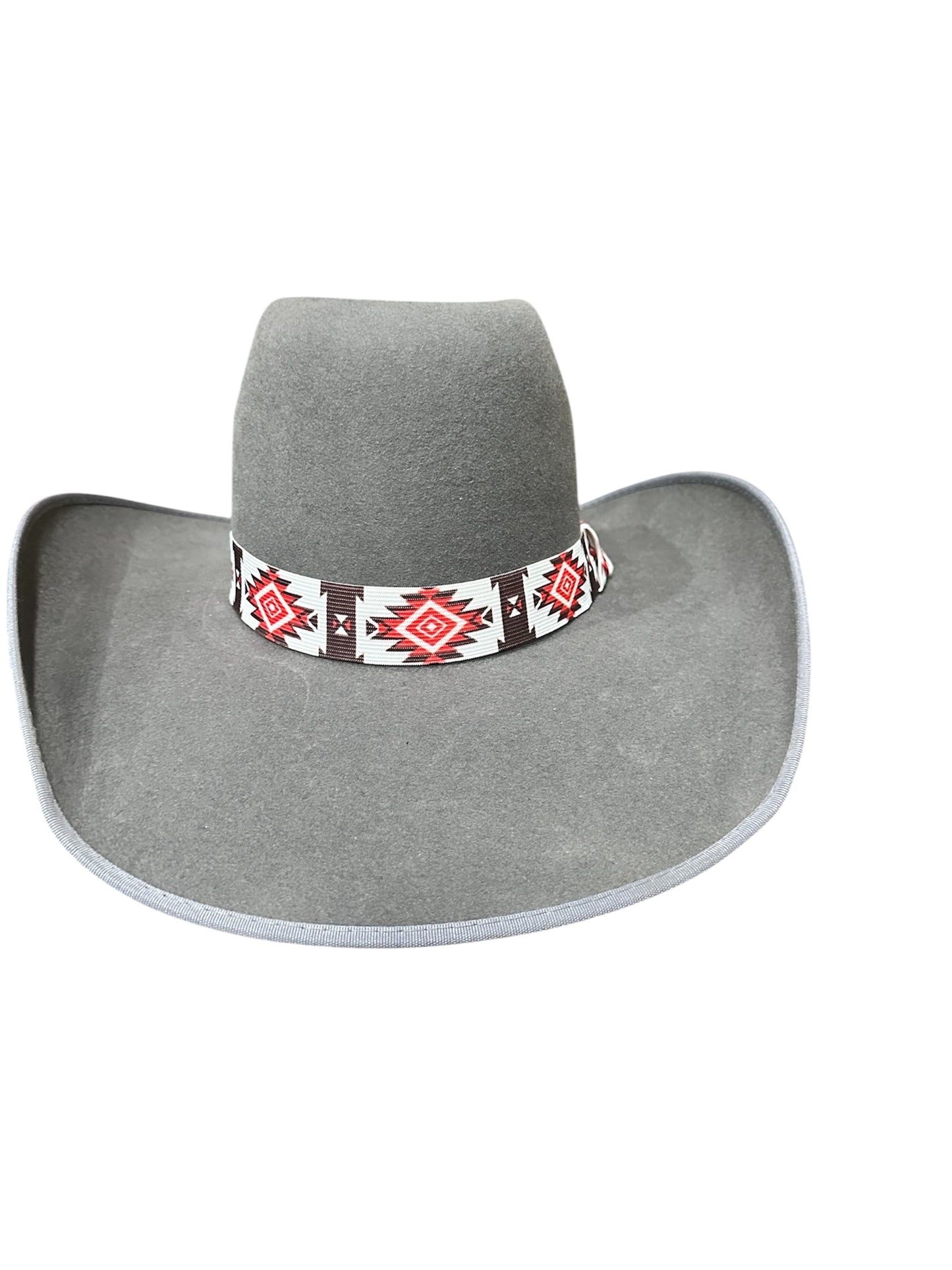 Red, Brown and White Elastic Hat Band