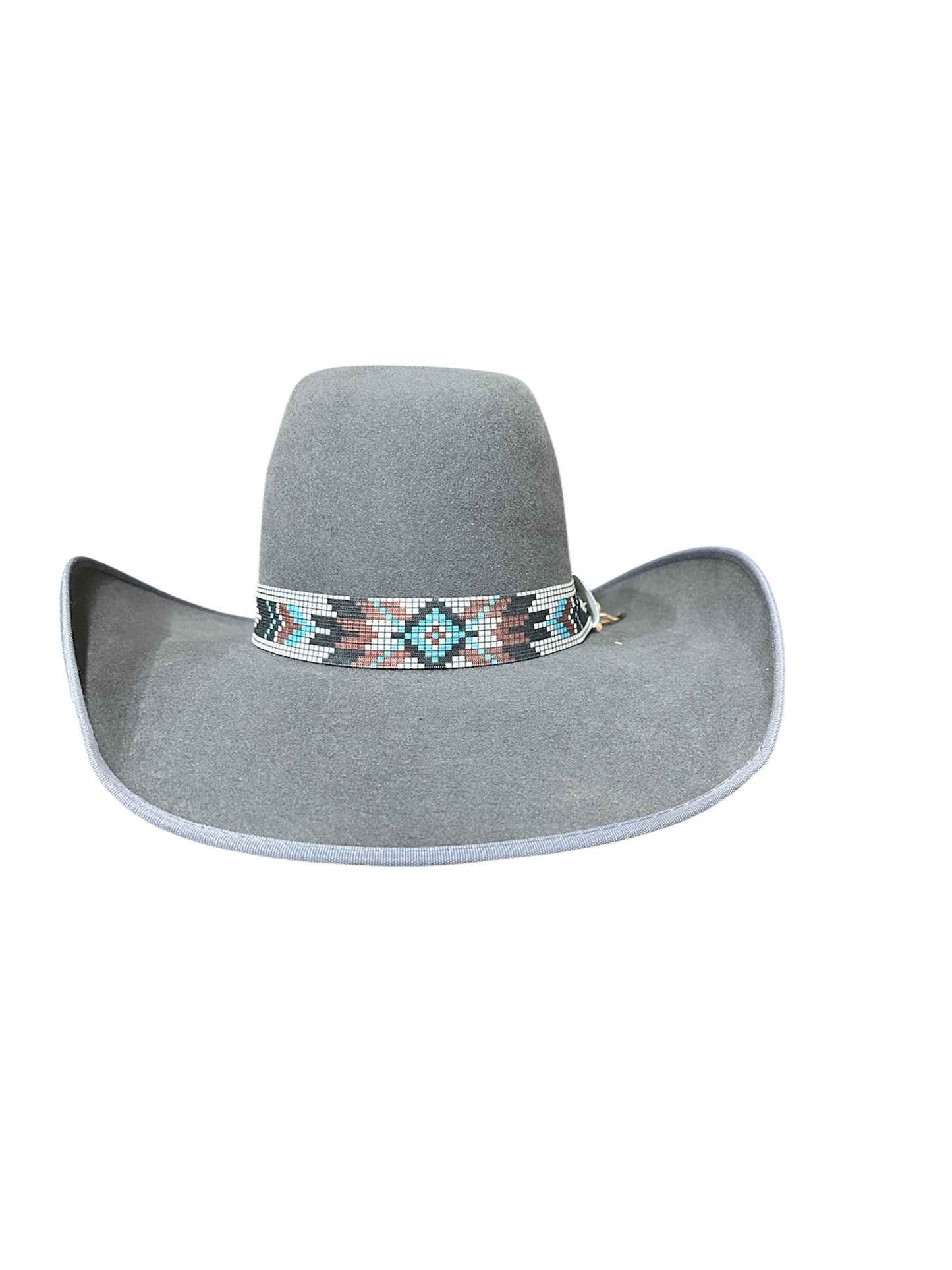 Brown, Black and Turquoise Elastic Hat Band