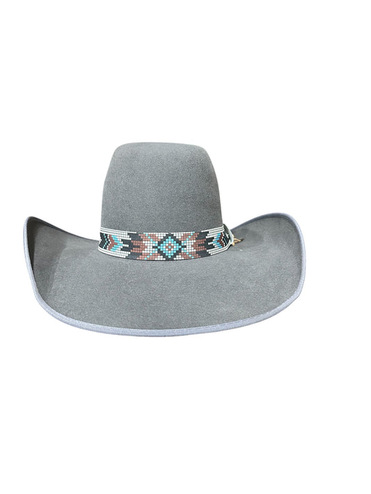 Brown, Black and Turquoise Elastic Hat Band