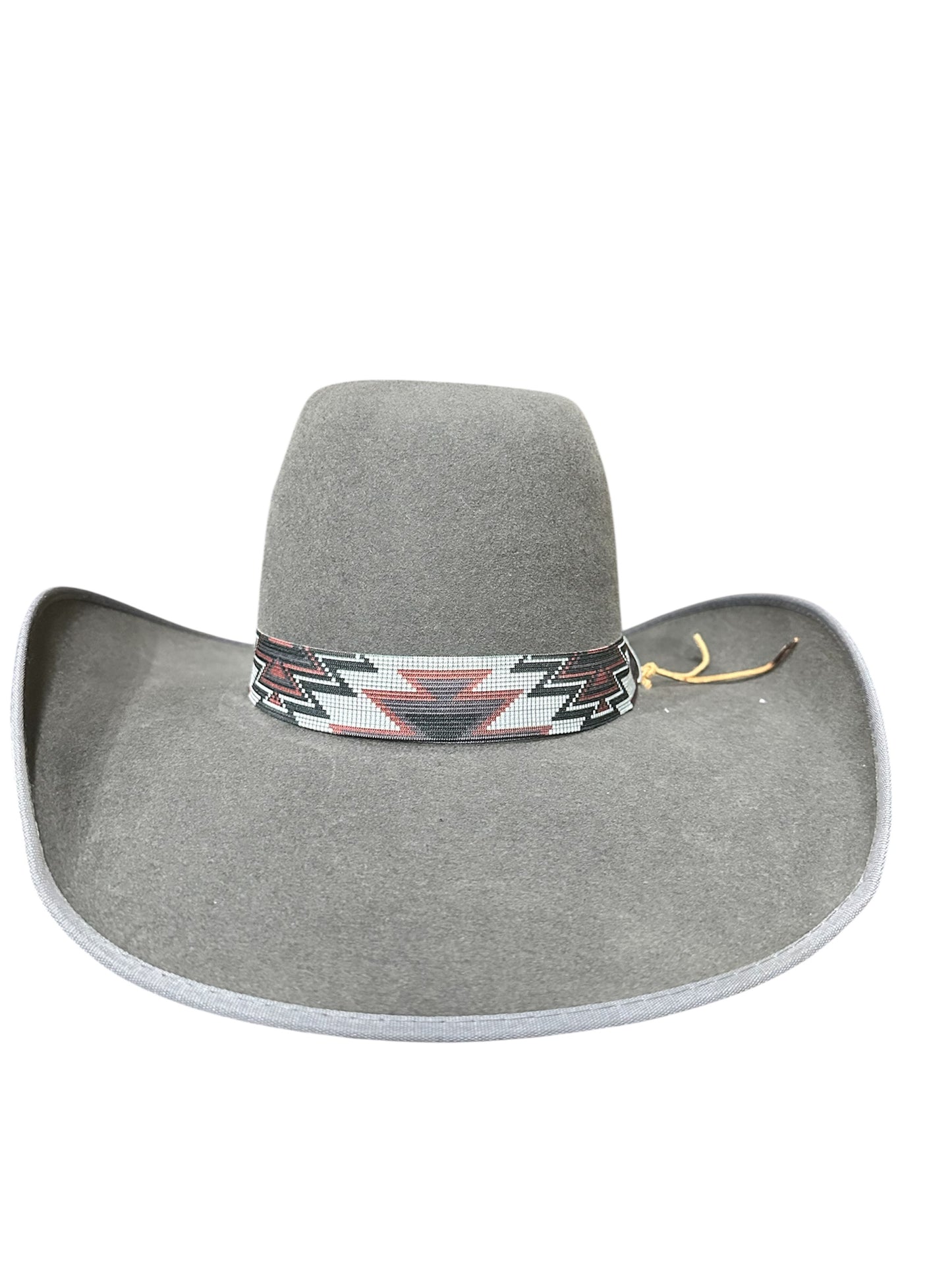 Gray, Black and Dark Red Elastic Hat Band
