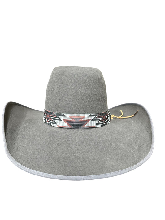 Gray, Black and Dark Red Elastic Hat Band