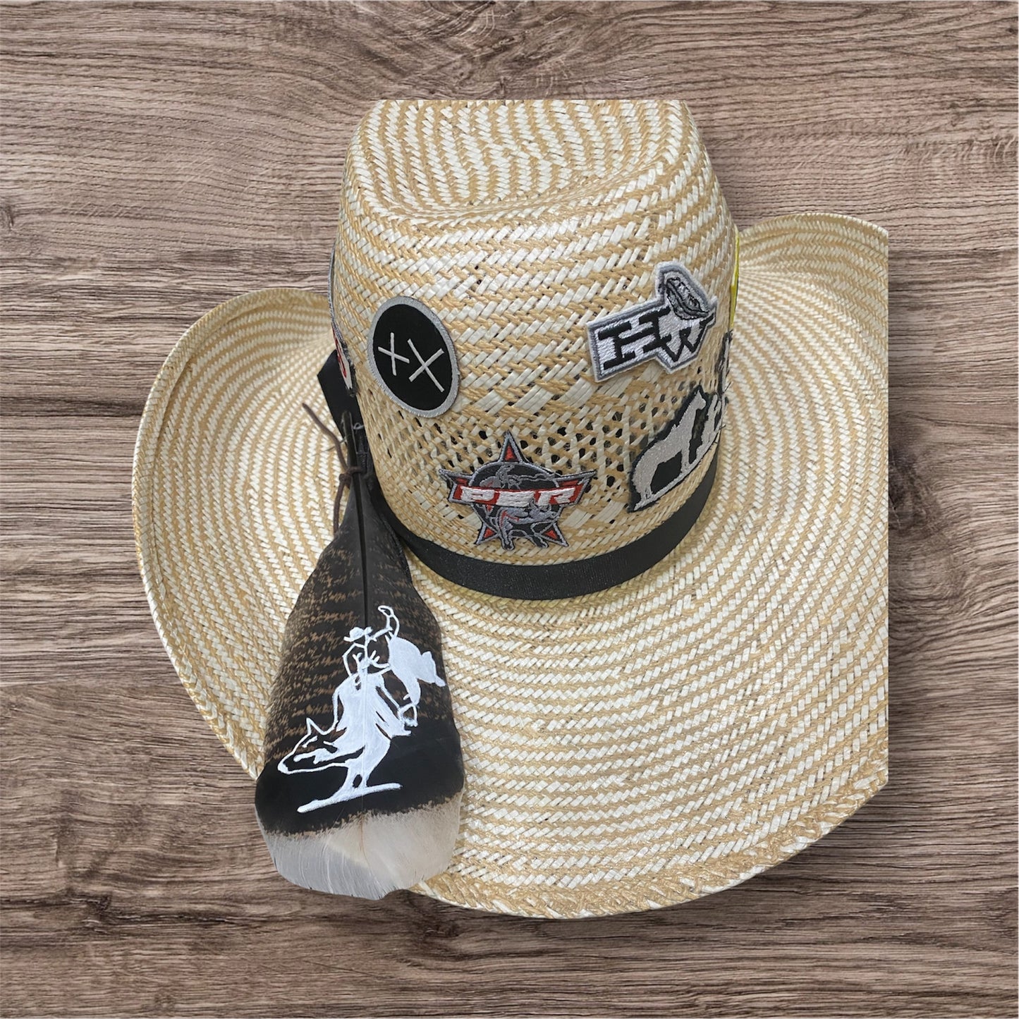 Custom Bull Riding Feather