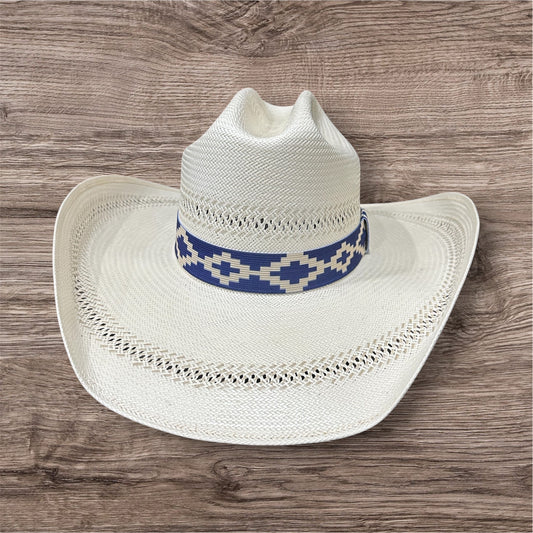 Navy and Cream Elastic Hat Band