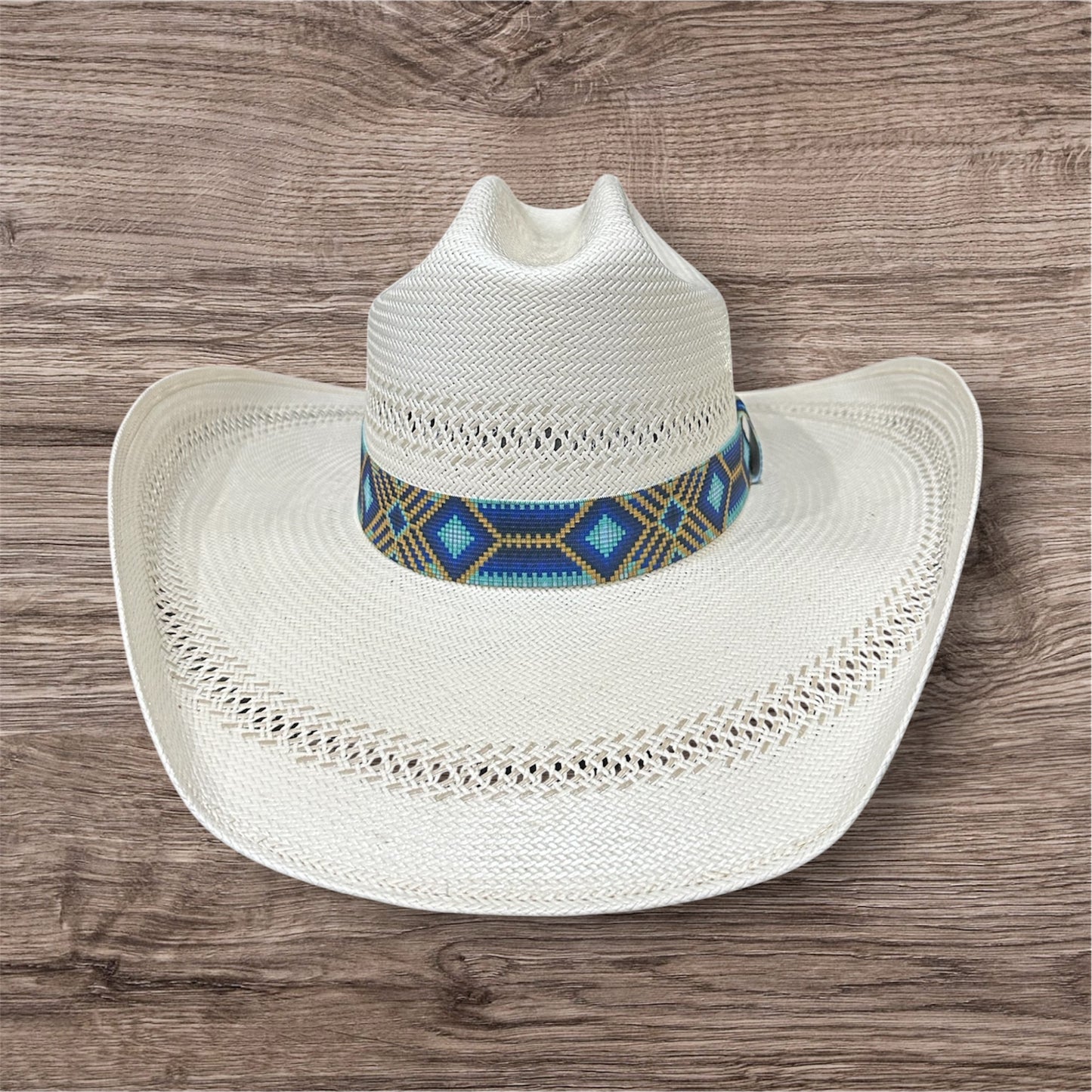 Royal Blue and Turquoise Elastic Hat Band