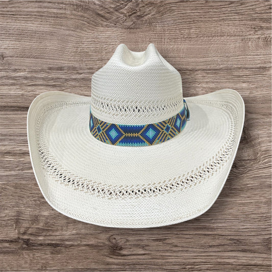 Royal Blue and Turquoise Elastic Hat Band