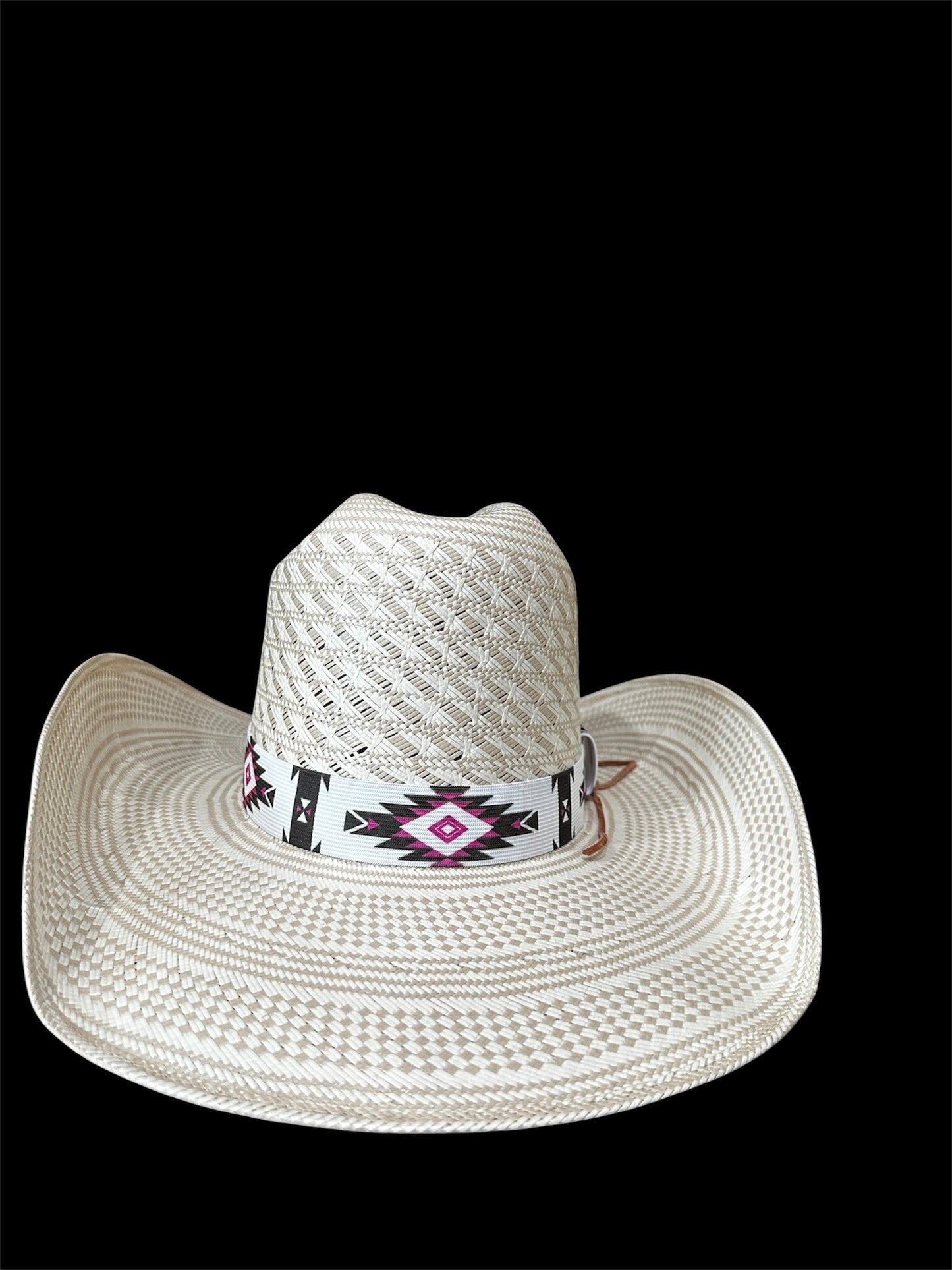 Hot Pink, Black and White Elastic Hat Band